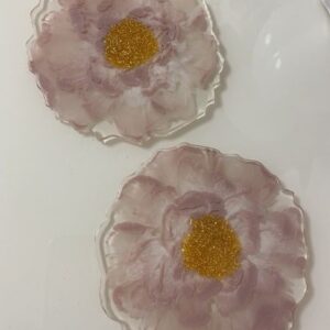 Epoxy coasters The softness of pink rose