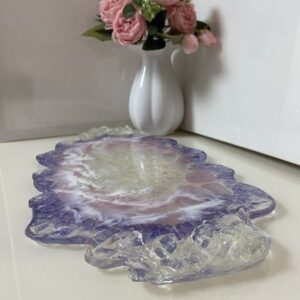 Large resin tray Feather dance in the play of a spring